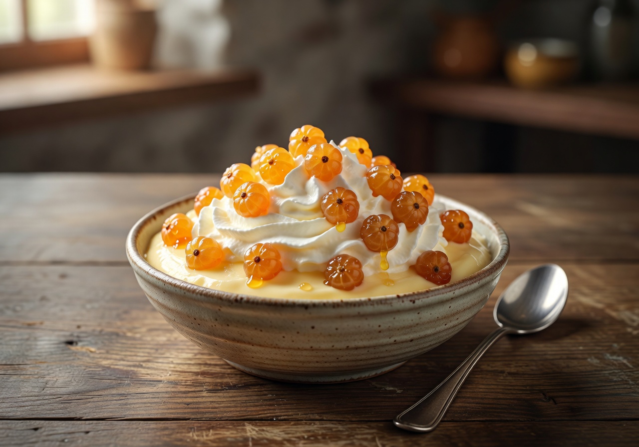 Cloudberry dessert