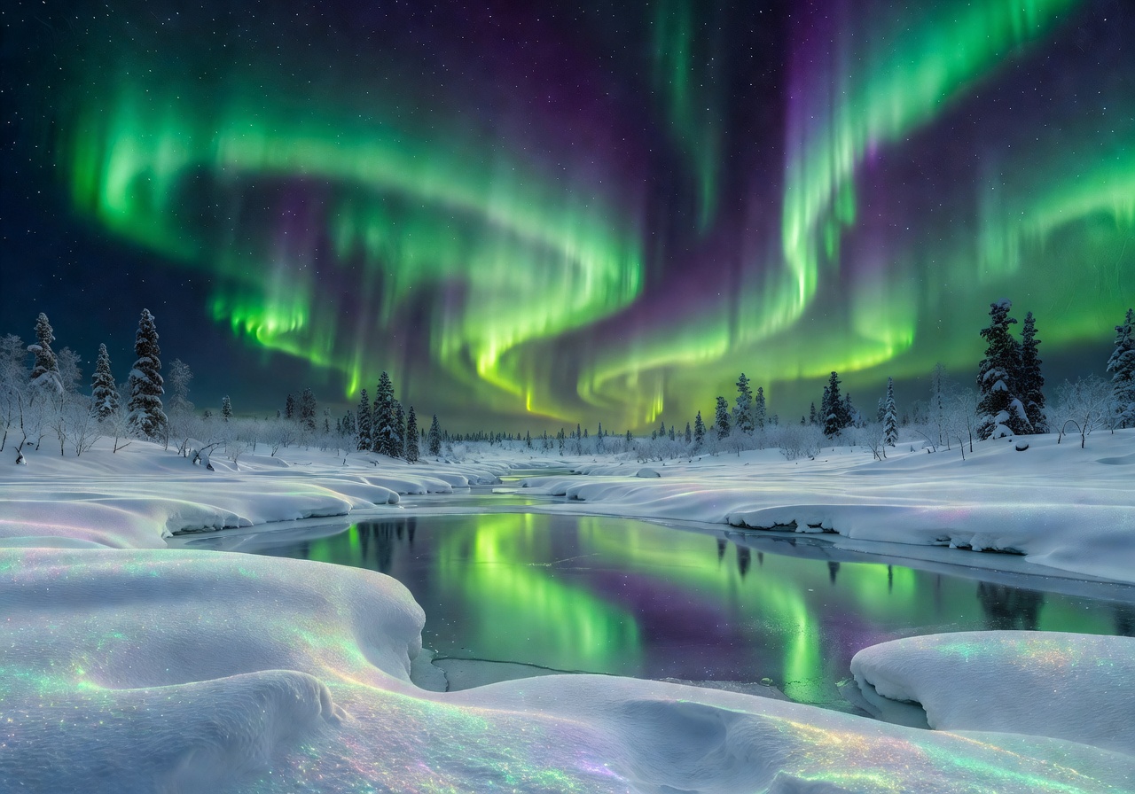 Glass igloo cafe in snowy lapland